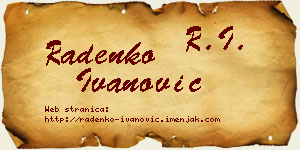 Radenko Ivanović vizit kartica